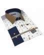 Gravity by Statement Men's Long Sleeve 100% Cotton Shirt - Unique Patterns