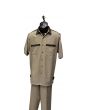 Dreams by Zacchi Men's Wide Leg 2 Piece Walking Suit - Two Tone Accents