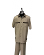 Dreams by Zacchi Men's Outlet Wide Leg 2 Piece Walking Suit - Two Tone Accents