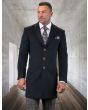 Statement Men's 3/4 Length 100% Wool Top Coat - Single Breasted