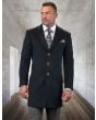 Statement Men's Outlet 3/4 Length 100% Wool Top Coat - Single Breasted