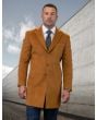 Statement Men's 3/4 Length 100% Wool Top Coat - Single Breasted