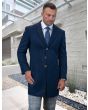 Statement Men's 3/4 Length 100% Wool Top Coat - Single Breasted