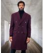 Statement Men's Full Length 100% Wool Top Coat - Double Breasted