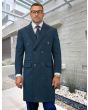 Statement Men's Full Length 100% Wool Top Coat - Double Breasted