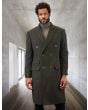 Statement Men's Full Length 100% Wool Top Coat - Double Breasted