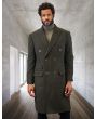 Statement Men's Full Length 100% Wool Top Coat - Double Breasted