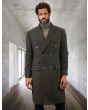 Statement Men's Outlet Full Length 100% Wool Top Coat - Double Breasted