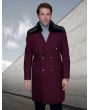 Statement Men's 3/4 Length 100% Wool Top Coat - Double Breasted