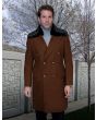 Statement Men's 3/4 Length 100% Wool Top Coat - Double Breasted