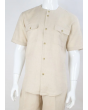 Apollo King Men's Short Sleeve Linen Walking Suit- Button Down Shirt
