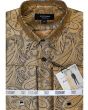 Statement Men's Long Sleeve Woven Shirt - Jacquard Two Tone