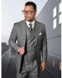 Statement Men's 3 Piece 100% Wool Fashion Outlet Suit - Bold Pinstripe