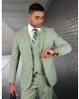 Statement Men's Outlet 100% Wool 3 Piece Suit - Bold Solid Colors