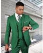 Statement Men's Outlet 100% Wool 3 Piece Suit - Bold Solid Colors