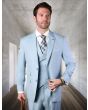 Statement Men's Outlet 100% Wool 3 Piece Suit - Bold Solid Colors