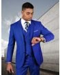 Statement Men's Outlet 100% Wool 3 Piece Suit - Bold Solid Colors