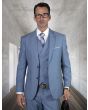 Statement Men's Outlet 100% Wool 3 Piece Suit - Bold Solid Colors