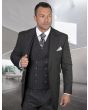 Statement Men's 100% Wool 3 Piece Suit - Two Tone Pinstripe