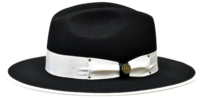 Bruno Capelo Men's 100% Australian Wool Fedora Hat - Wide Brim