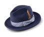 Montique Men's Fedora Style Wool Hat - Textured Stripes