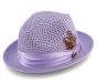 Montique Men's Fashion Straw Fedora Hat - Bold Feather