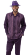 Purple Leisure Suit Clothing Mens Walking Suits