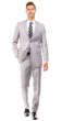 Tazio Men's 2 Piece Slim Fit Executive Suit - Side Vents