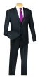 CCO Men's 3 Piece Slim Fit Outlet Suit - Lapel Accent