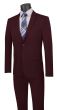 Vinci Men's 2 Piece Wool Feel Ultra Slim Fit Suit - Classic Business
