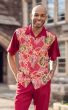 Burgundy Walking Suit Matching Sets for Men