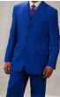 Zacchi Men's 3 Piece Poplin Outlet Suit - Solid Color Side Vents
