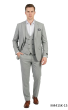 Light Grey Suit Mens Skinny Fit Suits Suit Jacket with Peak Lapel
