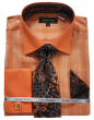 Avanti Uomo Men's French Cuff Shirt Set - Glen Check with Solid Collar