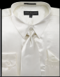 Ivory Men Shirts Satin Shirt for Men Tie and Handkerchief