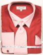 Fratello Men's French Cuff Dress Shirt Set - Accented Two Tone