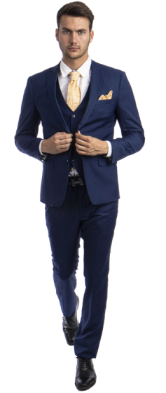 Sean Alexander Men's 3 Piece Skinny Fit Suit - Notch Lapel