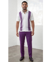 Purple Walking Suit Mens Suit Sets