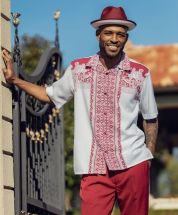 Burgundy Walking Suit Mens Matching Sets