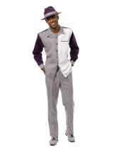 CCO Men's 2 Piece Long Sleeve Walking Suit - Checker Pattern