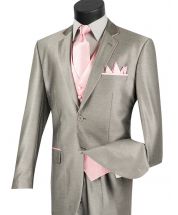 Vinci Men's 5 Piece Fashion Elegance Suit - Free Tie and Hanky