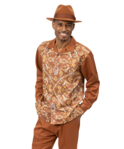 Caramel Montique Men's Luxury Baroque Pattern