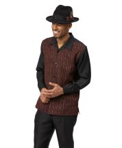 Rust Trimmed Men's Long Sleeve Walking Suit