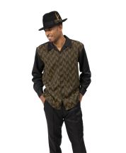 Black/Taupe 2-Tone Men's Walking Suit