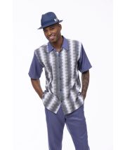 Purple Men's Two Piece Pants Sets Mens Leisure Suit