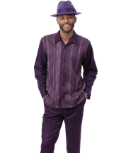 Purple Leisure Suit Clothing Mens Walking Suits