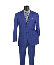 CCO Men's 2 Piece Wool Feel Executive Outlet Suit - Peak Lapel