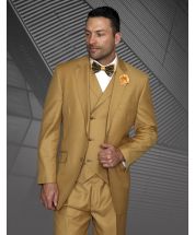 Statement Men's 3 Piece Wool Outlet Suit - Elegant Solid
