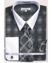 Daniel Ellissa Men's French Cuff Shirt Set - Silk Print