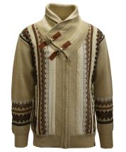 Silversilk Men's Sweater - Double Buckle Collar